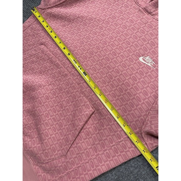 Nike NSW Club Fleece All Over Print Hoodie Men Small Sweatshirt Pink HJ6886-618 - Picture 6 of 8